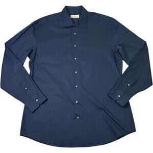 RYE 51 Small Batch Mens Shirt L Navy Button Front Long Sleeve Casual Old Money